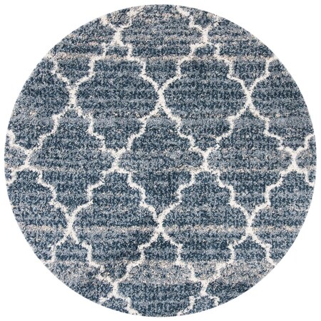 Safavieh 6 ft. 7 in. x 6 ft. 7 in. Melrose Shag 900 Round Rug Navy & Ivory SGML938N-7R